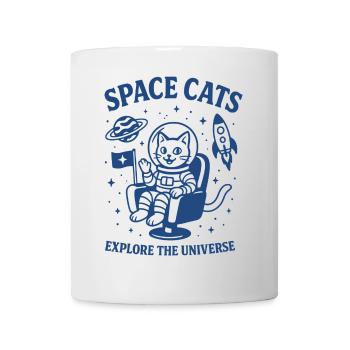 Space Cats - Katzen im Weltall Design - Tasse - Weiß - Vorne