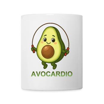 Cute Avocado Jumping Rope Avocardio Cartoon - Mug - white - Front