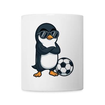 Cooler Pinguin Sonnenbrille Fußballspieler - Tasse - Weiß - Vorne