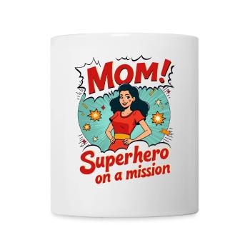 Mère, super-héroïne en mission ! - Mug blanc - blanc - Devant