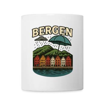 Bergen - Norwegen - Tasse - Weiß - Vorne