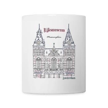 Amsterdam Rijksmuseum, Niederlande, Handzeichnung - Tasse - Weiß - Vorne