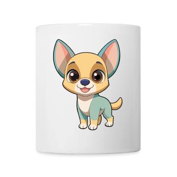 Adorable chiwawa cartoon with big eyes - Mug - white - Front
