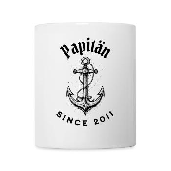 Lustiges Vatertag Papitän seit 2011 Shirt - Tasse - Weiß - Vorne