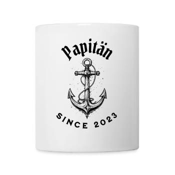 Lustiges Vatertag Papitän seit 2023 Shirt - Tasse - Weiß - Vorne