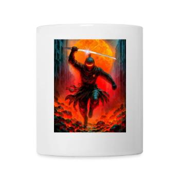 Ninja fougueux au combat - Mug blanc - blanc - Devant