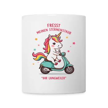 Roller-Einhorn - Tasse - Weiß - Vorne