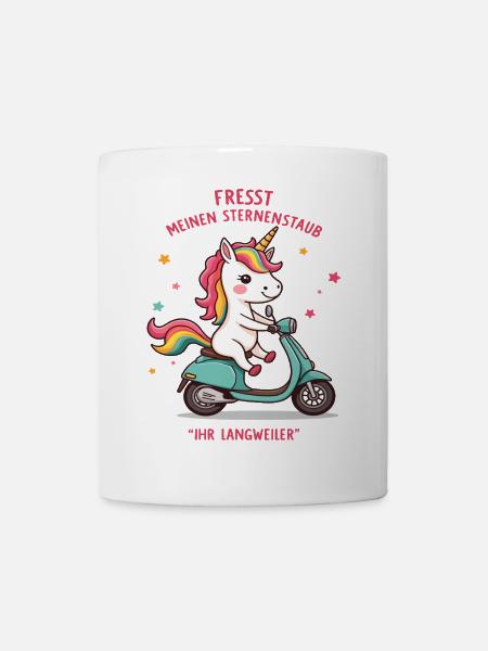 Roller-Einhorn - Tasse - Weiß