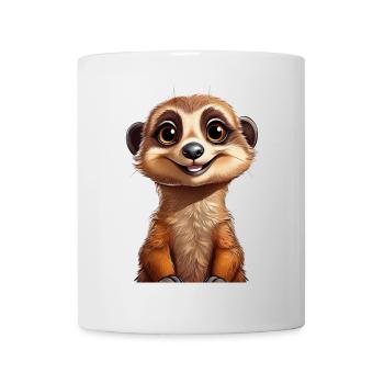 Cute, happy meerkat - Mug - white - Front