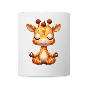 Cute Giraffe Yoga Meditation Relaxation Cartoon - Mug - white - Front