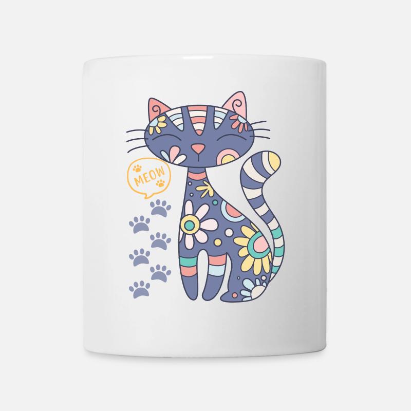 Mandala Katze - Tasse - Weiß