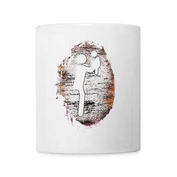 Silhouette Baby Men on dirty Background - Tasse - Weiß - Vorne