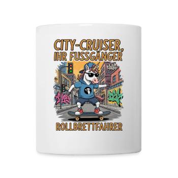 Skateur Licorne Urbain - Mug blanc - blanc - Devant