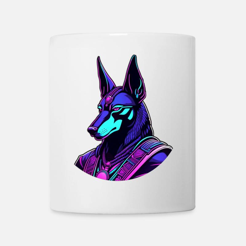 Anubis futuriste au look néon - Mug blanc - blanc
