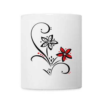 Ornement à petites fleurs - Mug blanc - blanc - Devant