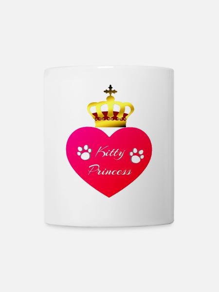 Kitty Princess Herz mit Kronen Silhouette - Tasse - Weiß