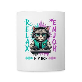 KatzenDJ Hip-Hop Splash - Tasse - Weiß - Vorne