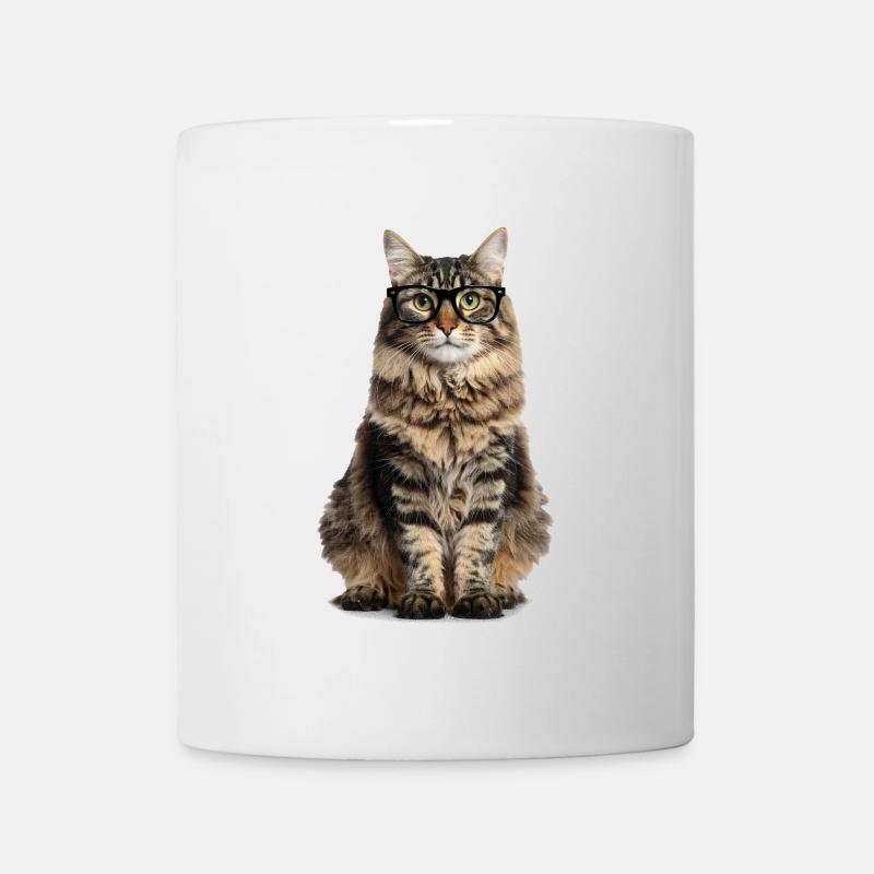 Chat tigré avec des lunettes – Good Pet Edition - Mug blanc - blanc