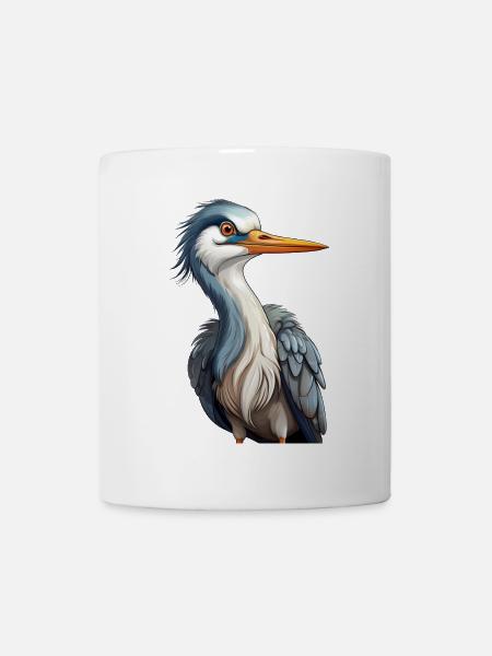 Graureiher oder Fischreiher - Tasse - Weiß