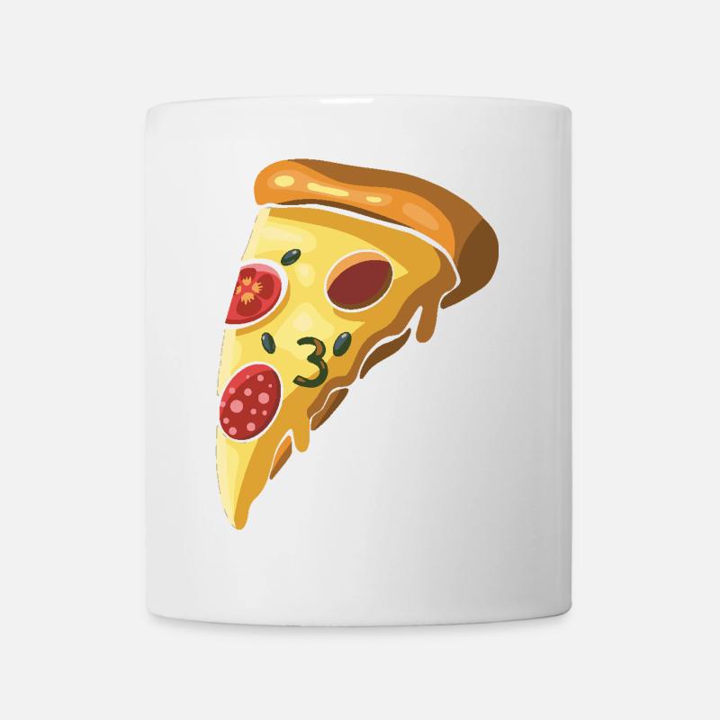Pizza Italie fromage dessin animé illustration - Mug blanc - blanc