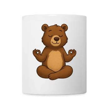 Süßer Bär Yoga Entspannung Chill Meditation Relax - Tasse - Weiß - Vorne