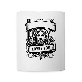 Jésus vous aime avec l’arc - Mug blanc - blanc - Devant