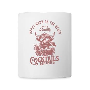 Happy Hour on the Beach – Tropical Vibes & Cocktai - Tasse - Weiß - Vorne