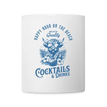 Happy Hour on the Beach – Tropical Vibes & Cocktai - Tasse - Weiß - Vorne