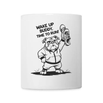 Bulldog IL EST TEMPS DE COURIR. course. Courir - Mug blanc - blanc - Devant