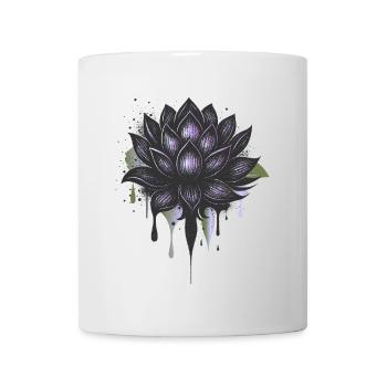 Fleur de lotus foncé avec dégradé et effet - Mug blanc - blanc - Devant