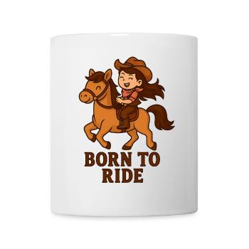 Cavalière au galop Born to ride - Mug blanc - blanc - Devant