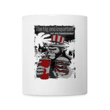 Patriotic Gorilla with Fast Food Theme - Mug - white - Front