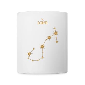 Signe du zodiaque Scorpion Constellation d’étoiles Ton doré - Mug blanc - blanc - Devant