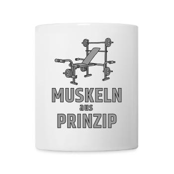 Muscles on principle - weight bench - Mug - white - Front