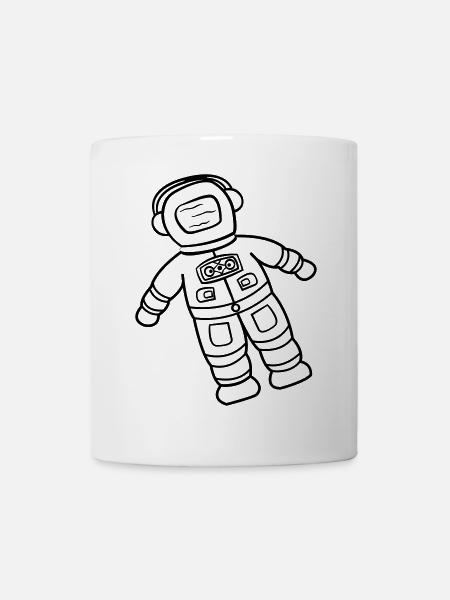 Astronaut Spaceman Doodle Space Explorer Drawn - Mug - white