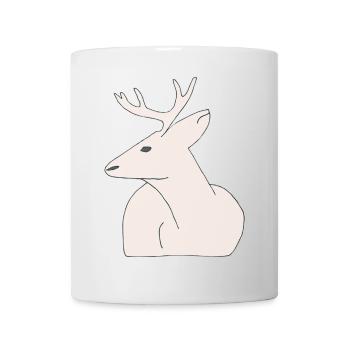 Illustration de renne minimaliste - Mug blanc - blanc - Devant