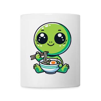 Alien mit Nudeln Ramen kawaii Alien - Tasse - Weiß - Vorne
