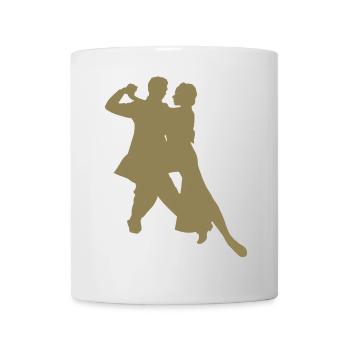 Elegant Dance Couple Silhouette Classical Dance South - Mug - white - Front