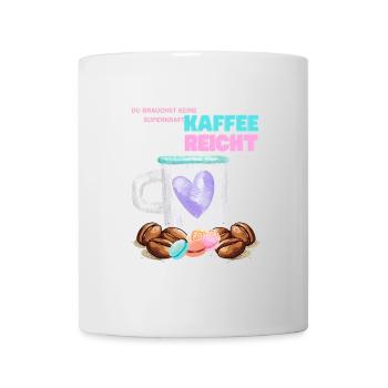 Kaffee Reicht Herz Mug - Tasse - Weiß - Vorne