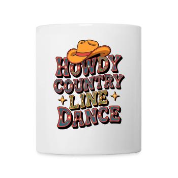 Howdy Line Dance Country colorful line dance design - Mug - white - Front
