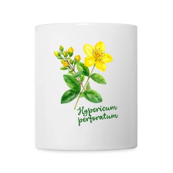 Hypericum perforatum - illustration botanique - Mug blanc - blanc - Devant