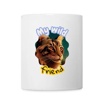 Illustration de l’amitié du chat sauvage - Mug blanc - blanc - Devant