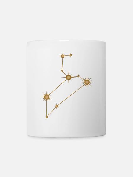 Sternbild Löwe Sternzeichen Sternzeichen Golden - Tasse - Weiß