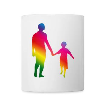 Vater und Sohn Hand in Hand - Tasse - Weiß - Vorne