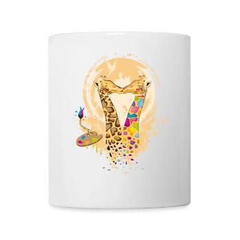 Bunte verliebte Giraffen im Graffiti Stil - Tasse - Weiß - Vorne