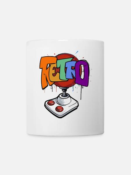Retro Gaming Neon Design - Tasse - Weiß