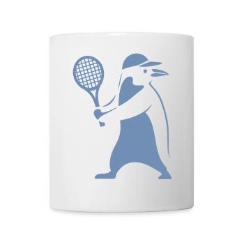 Minimalistischer Pinguin Tennis Rückhand Spieler - Tasse - Weiß - Vorne