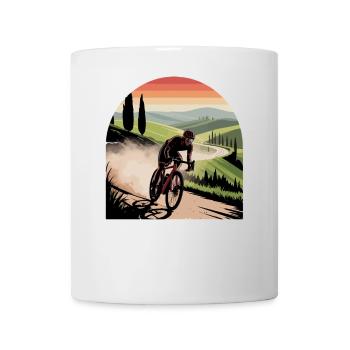 Strade Bianche Kunst Radfahren Toskana - Tasse - Weiß - Vorne