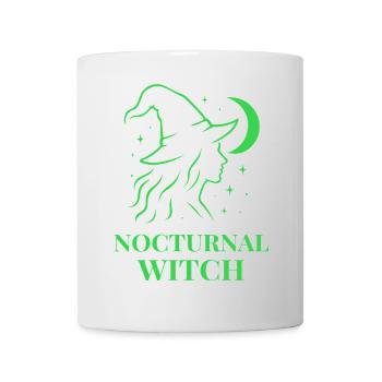 Nocturnal Witch mit Mond und Sternen Grün - Tasse - Weiß - Vorne