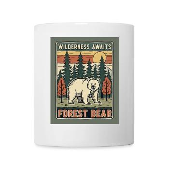 Motif d’ours chasseur de la nature sauvage - Mug blanc - blanc - Devant
